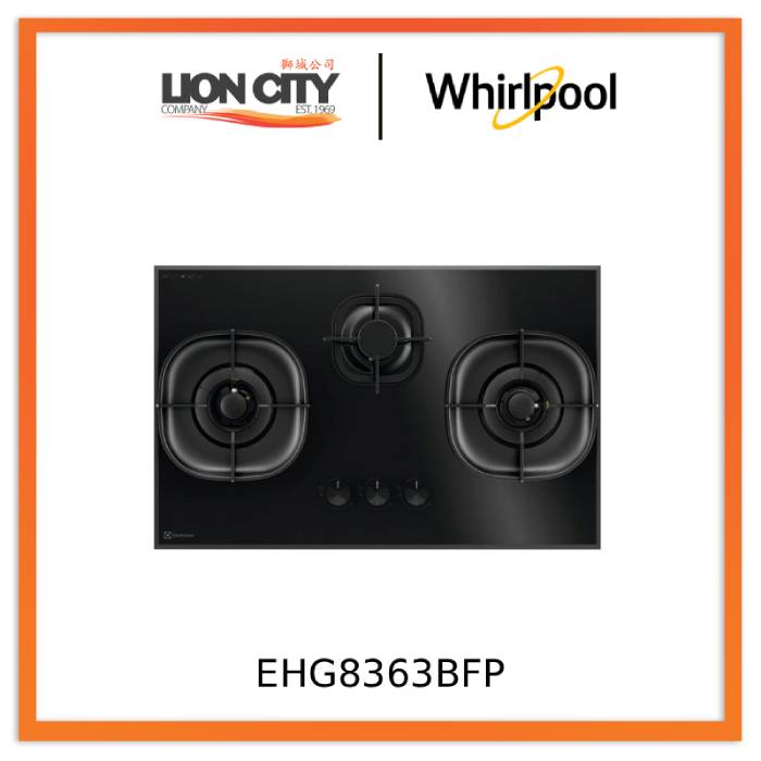 Electrolux EHG8363BFP 80cm 300 Series Built-in Gas Hob with 3 Cooking Zones