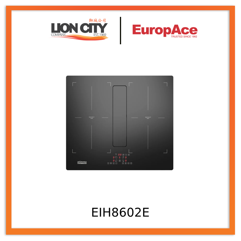 EuropAce EIH8602E 60cm Flexi Zones Induction Hob with Downdraft Hood