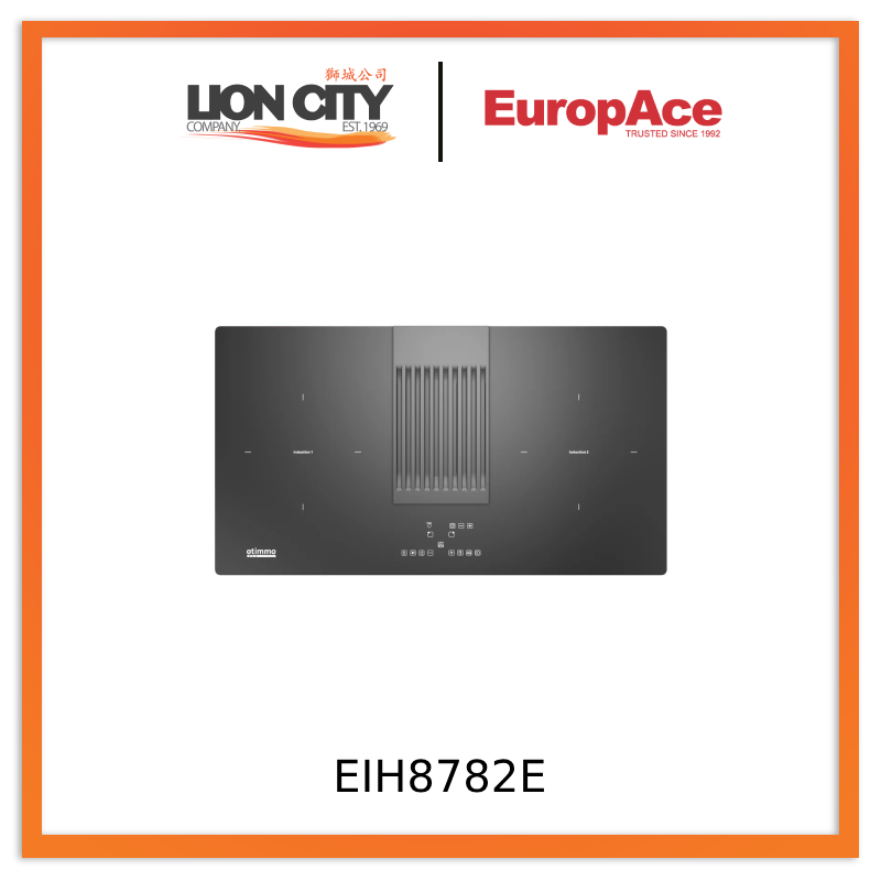 EuropAce EIH8782E 78cm 2 Zones Induction Hob with Downdraft Hood