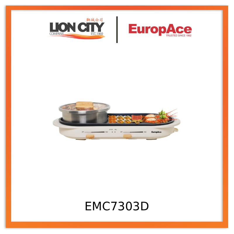 Europace EMC7303D 3L Hotpot with Non-Stick Grill