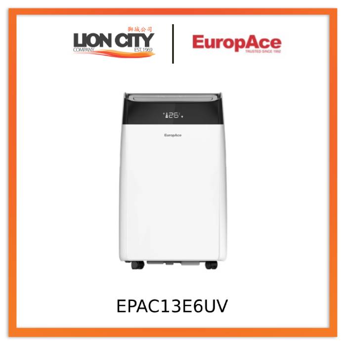 EuropAce EPAC13E6UV 13,000 BTU Air Purifying Dual Hose Portable Aircon with WiFI (4-IN-1)