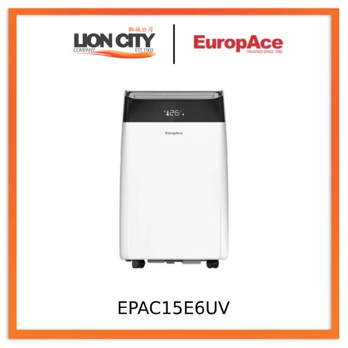 EuropAce EPAC15E6UV 15,000 BTU Air Purifying Dual Hose Portable Aircon with WiFi (4-IN-1)
