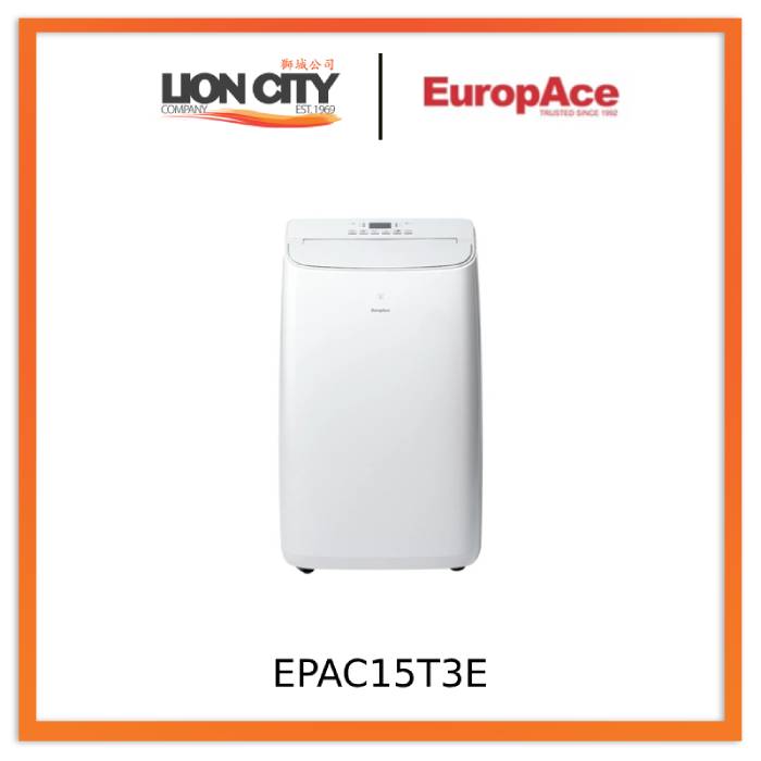 EuropAce EPAC15T3E 15,000 BTU Dual Hose Portable Air Conditioner