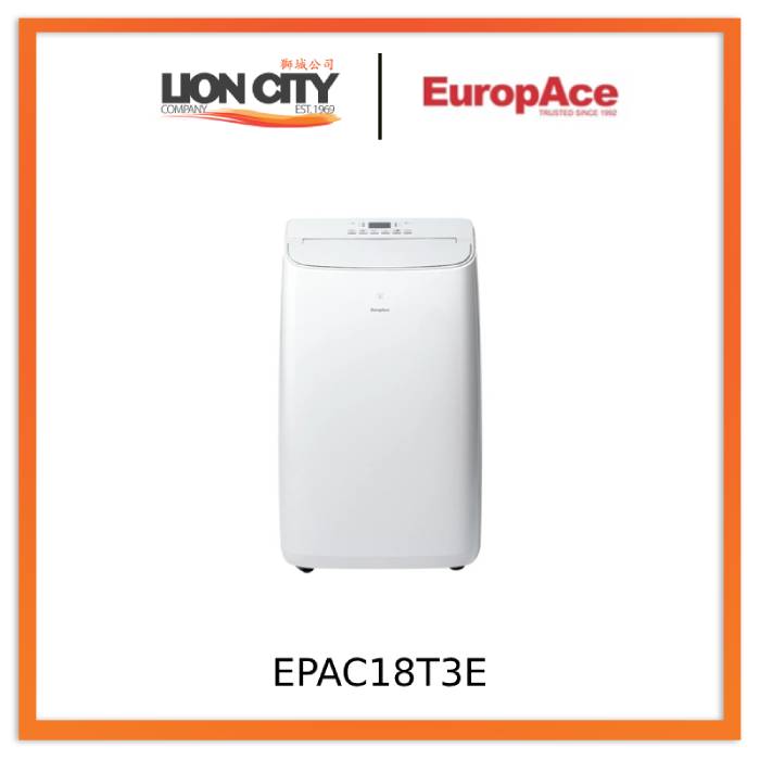 EuropAce EPAC18T3E 18,000 BTU Dual Hose Portable Air Conditioner - Lion City Company