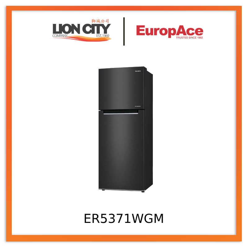 EuropAce ER5371W 333L Deluxe 2-door Top Mount Fridge ER5371WGM