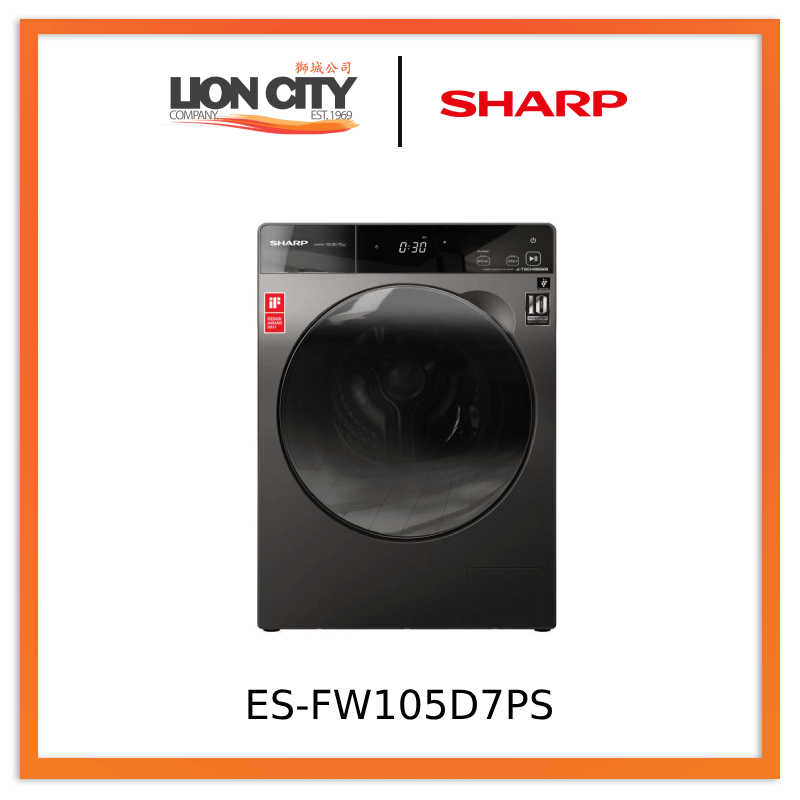 Sharp ES-FW105D7PS 10.5kg Front Load Washer / 7.0 kg Dryer