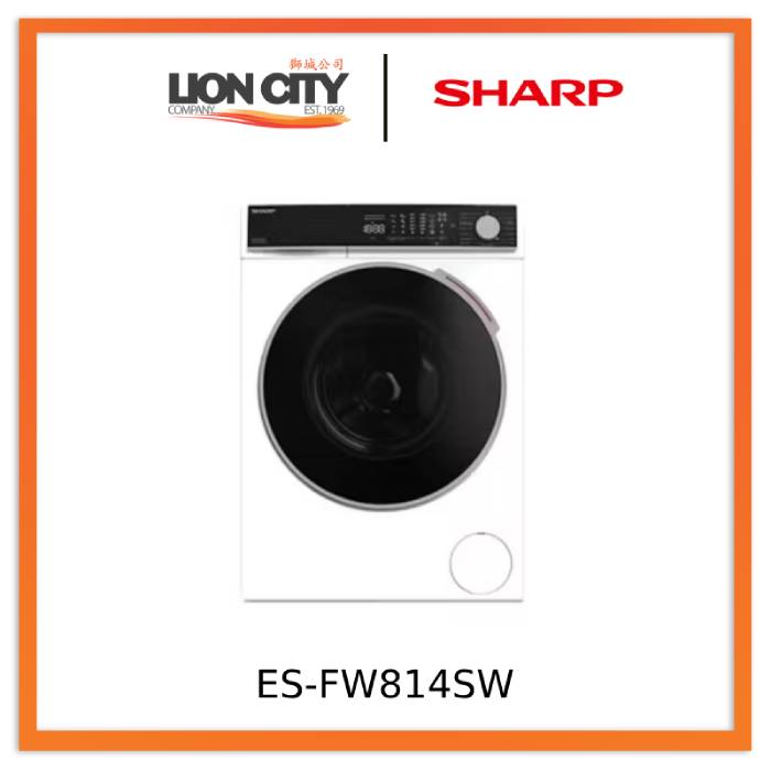 Sharp ES-FW814SB/SW 8 KG Front Load Washer