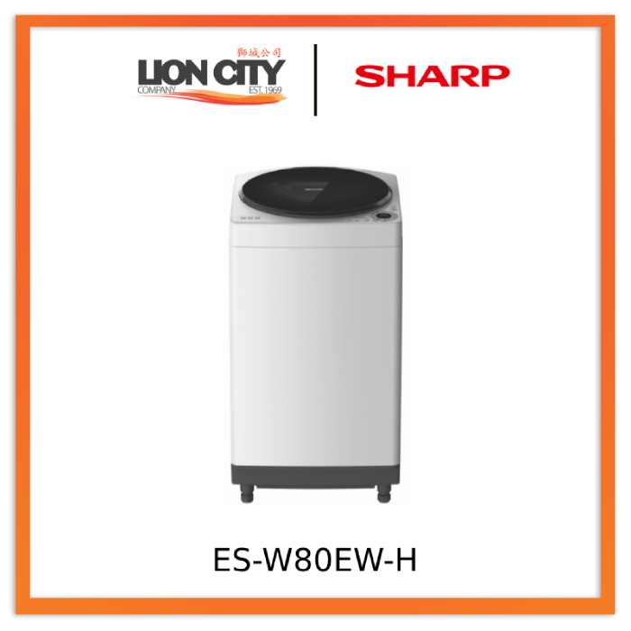 Sharp ES-W80EW-H Full Auto Washing Machine  8 KG - Light Grey