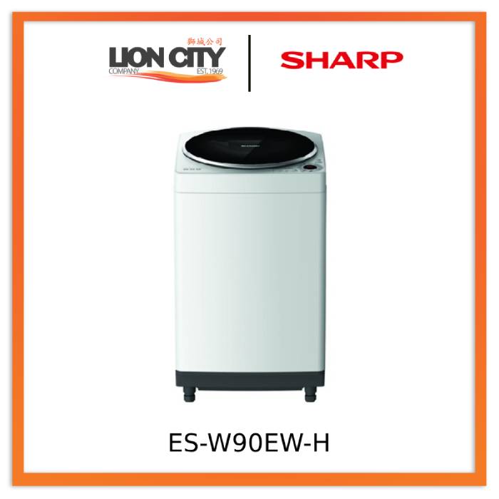 Sharp ESW90EWH 9kg No - Holes Tub Top Load Washer