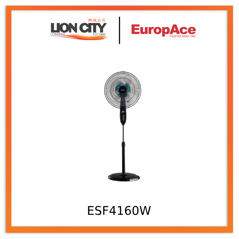 EuropAce ESF 4160W Double Blade Stand Fan 16 inch w Remote