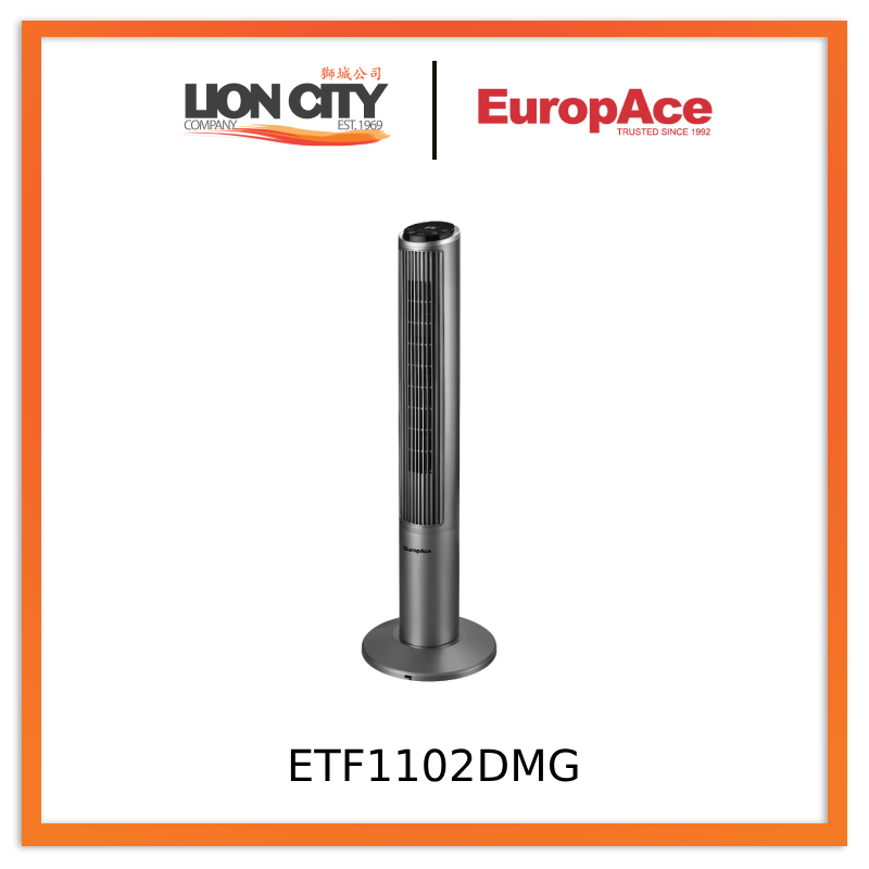 EuropAce ETF1102DMG 40" Tower Fan Touch Control Sleek Design
