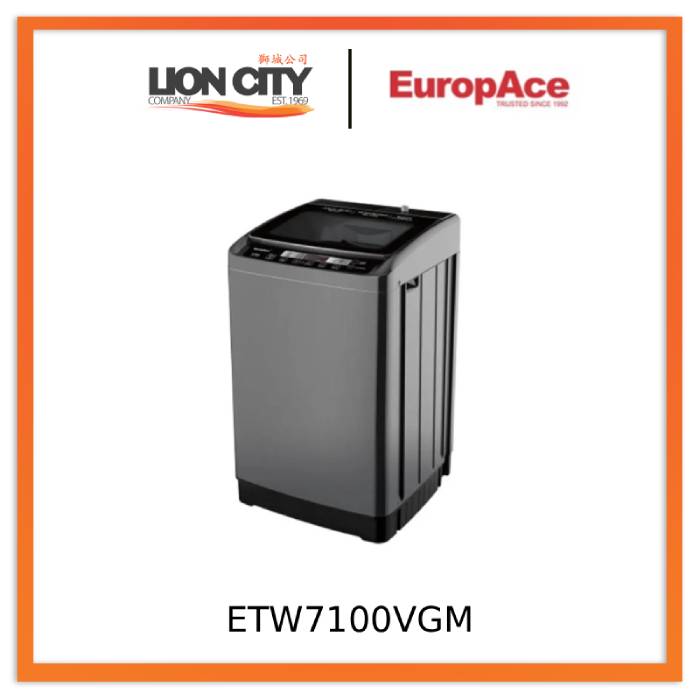 EuropAce ETW7100VGM 10kg Top Load Washing Machine