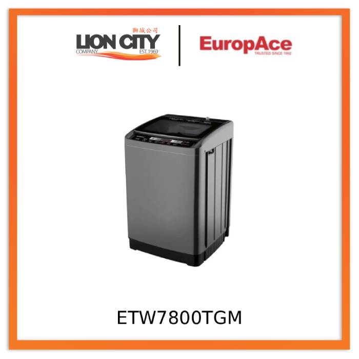 EuropAce ETW7800TGM 8kg Top Load Washer (3 Ticks)