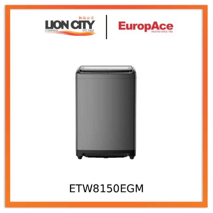 EuropAce ETW8150EGM AquaStorm Series 15KG 4 Ticks Top Load Washer