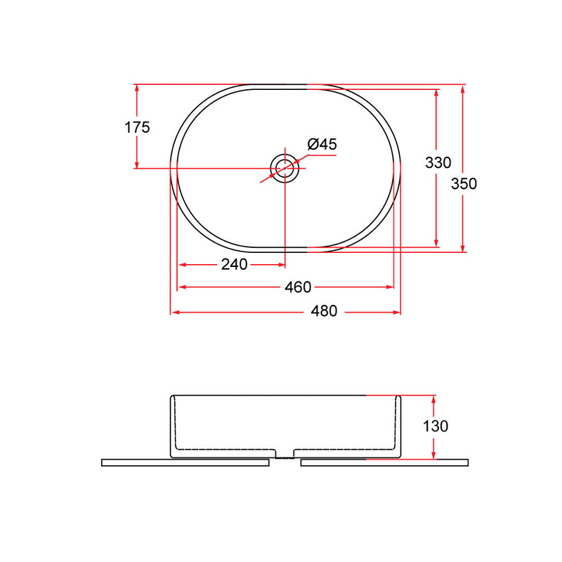 Rubine EVEA 48 Ceramic Basin