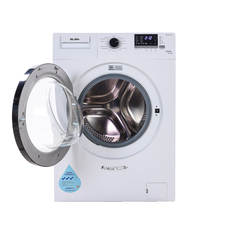 ELBA EWF 80121 A 8kg Front Load Washing Machine + EBD 882H VT 8kg Heat Pump Dryer