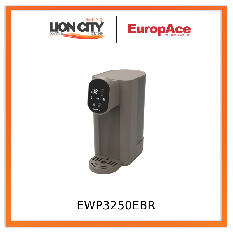 EuropAce EWP3250EBR/EWP3250EBK SteamO Hot Water Dispenser Plug & Play Convenience
