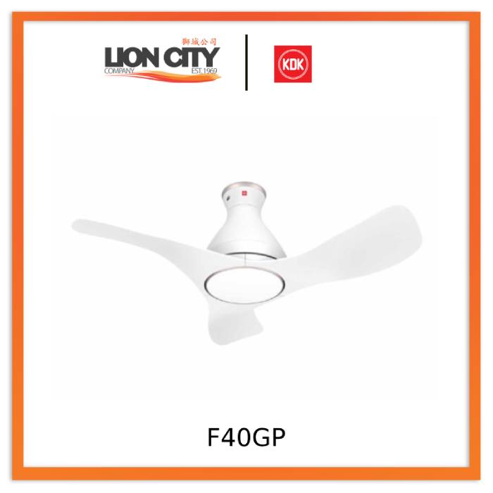 KDK F40GP Brown/White 40" DC Ceiling Fan with Remote & Wi-Fi Mobile App Control