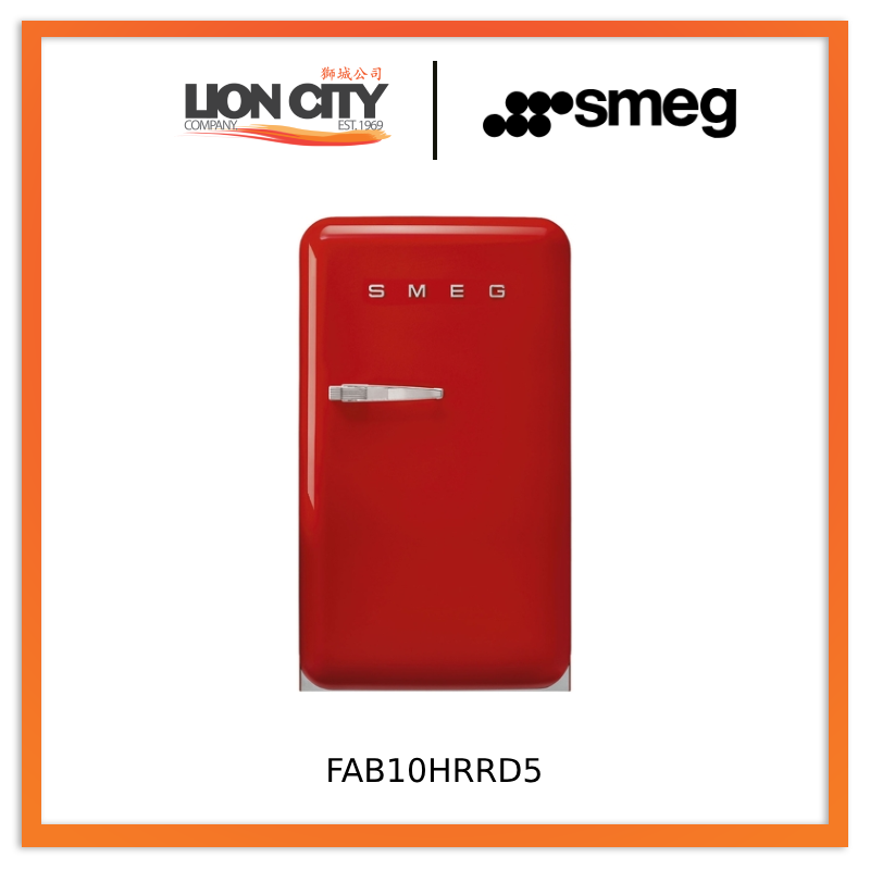 Smeg FAB10HRRD5 Free Standing Refrigerator One Door 50's Style Aesthetic