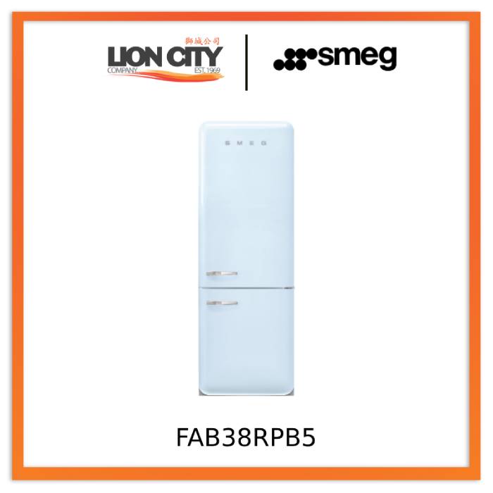 Smeg FAB38RBL5/RWH5/RPB5/RPG5/RCR5/RRD5 461L Refrigerator