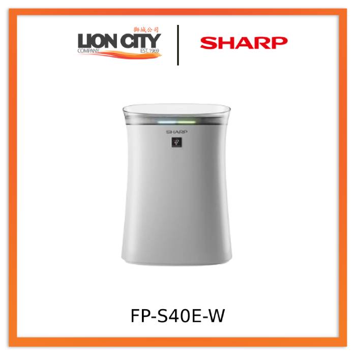 Sharp FP-S40E-W (White) Room Air Purifier With Plasmacluster™ Ion Technology