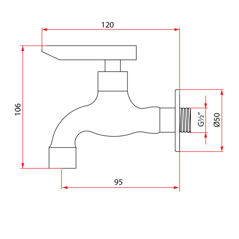 FRESCO B97351 Bib Tap Chrome