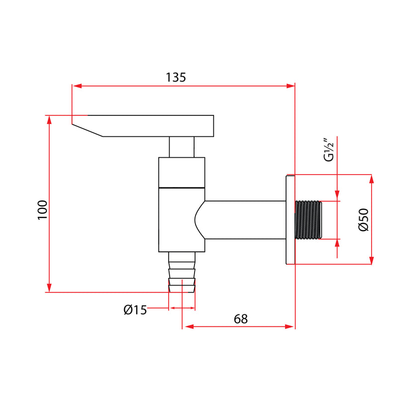 FRESCO HU97370-3 Union Tap Chrome