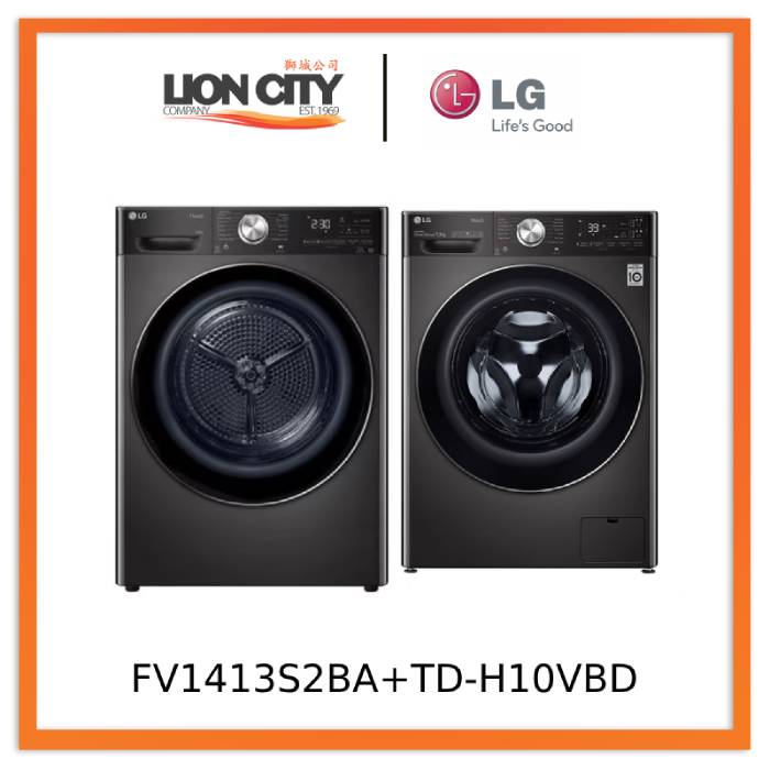 LG FV1413S2BA 13kg, AI Direct Drive Front Load Washing Machine + LG TD-H10VBD 10KG dryer