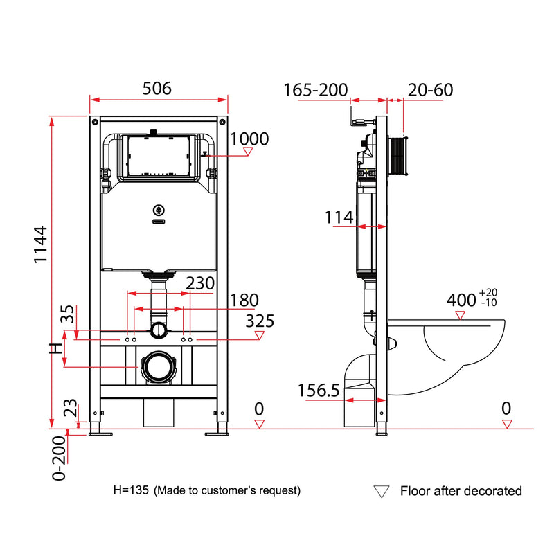Rubine PF-306P07 Wall-Hung Toilet White