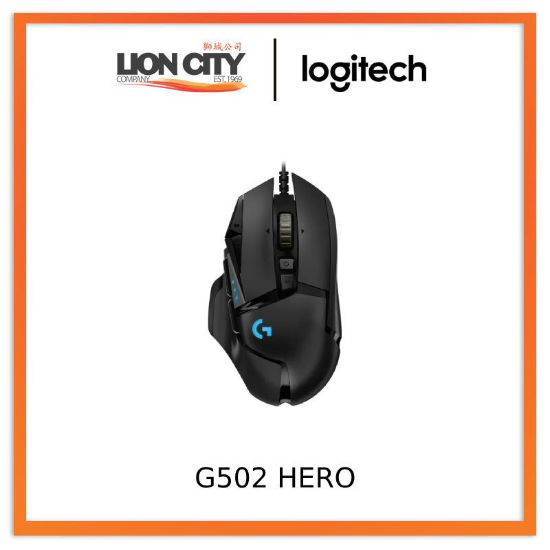Logitech G502 HERO RGB Ergonomic Gaming Mouse (25,600DPI, Hero 25K Sensor,  Mechanical Switches, RGB Lighting, 1000Hz Polling Rate, Black)