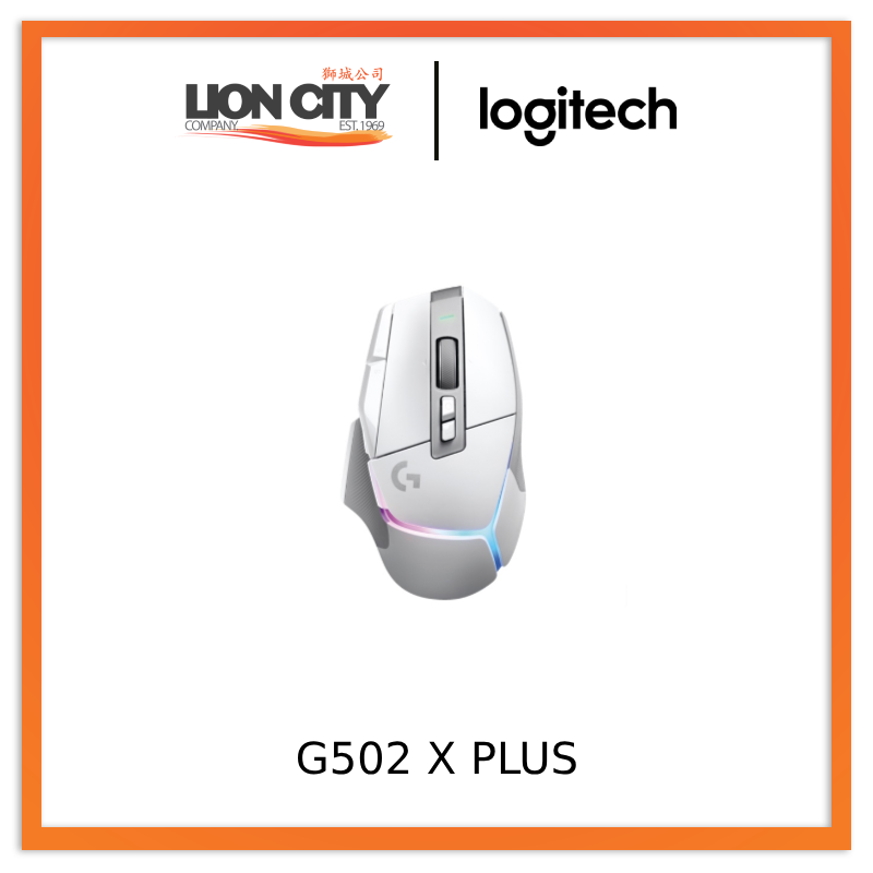 Logitech G502 X PLUS LIGHTSPEED Wireless RGB Gaming Mouse - LIGHTFORCE hybrid switches/ HERO 25K/USB-C charging port
