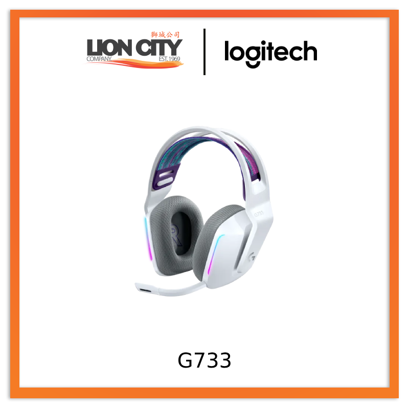 Logitech G735 Wireless Gaming Headset Wireless Gaming Headset Aurora  Lightspeed With Mic 16.8 Million RGB,Virtual Surround Sound