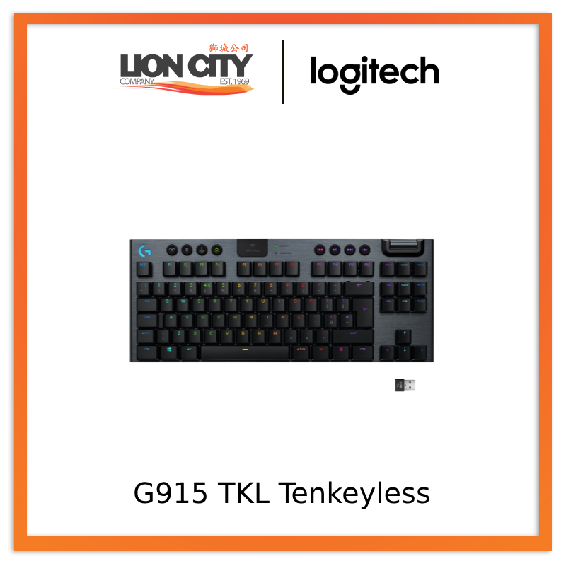 Logitech G915 TKL Tenkeyless LIGHTSPEED Wireless RGB Mechanical Gaming ...