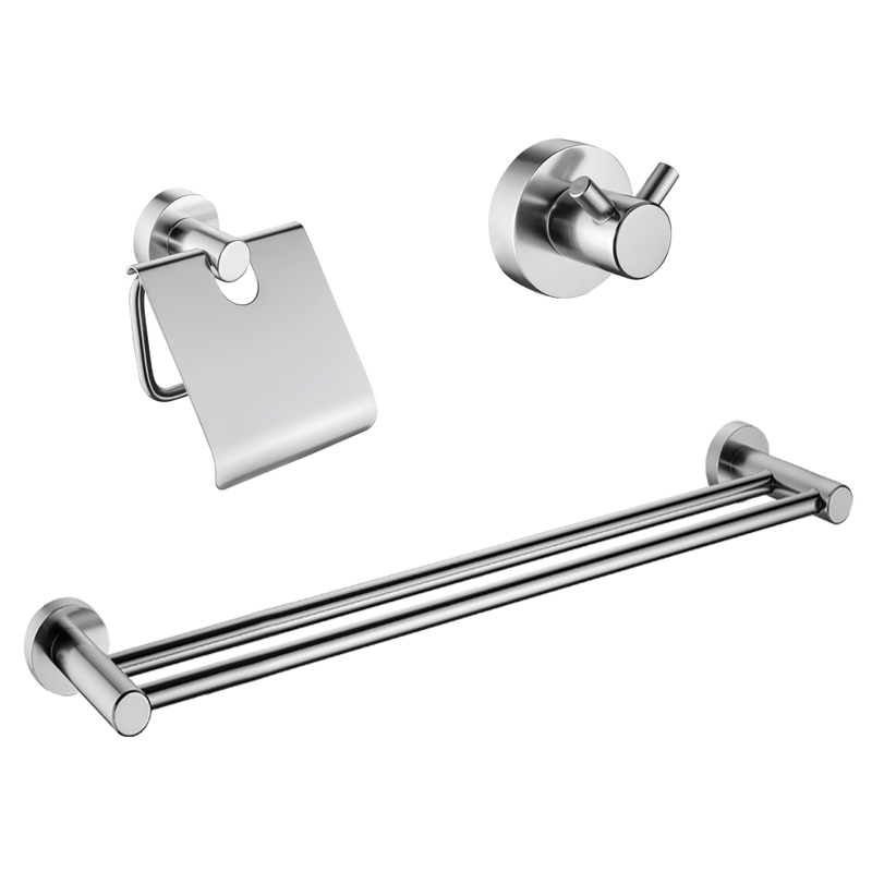 Rubine GLOBE-5200-3.MC 3-Piece Bathroom Accessory Set Matte Chrome