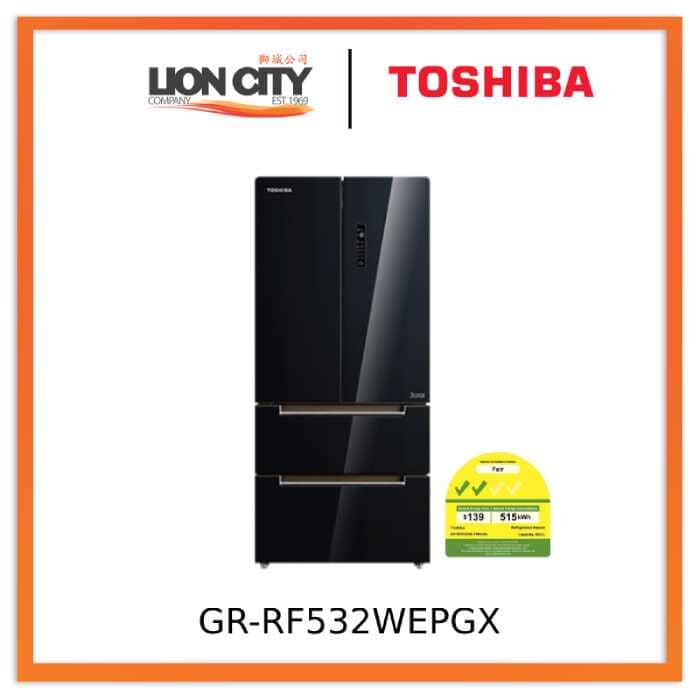 Toshiba GR-RF532WEPGX 503L Top French Door Fridge