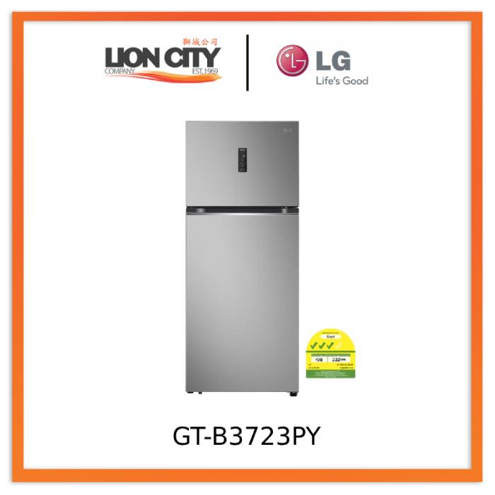 LG GT-B3723PY 375L Smart Inverter Compressor Top Freezer in Prime Silver