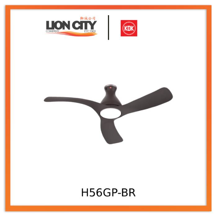KDK H56GP-WH/BR (White/Brown) 56" Remote DC Ceiling Fan