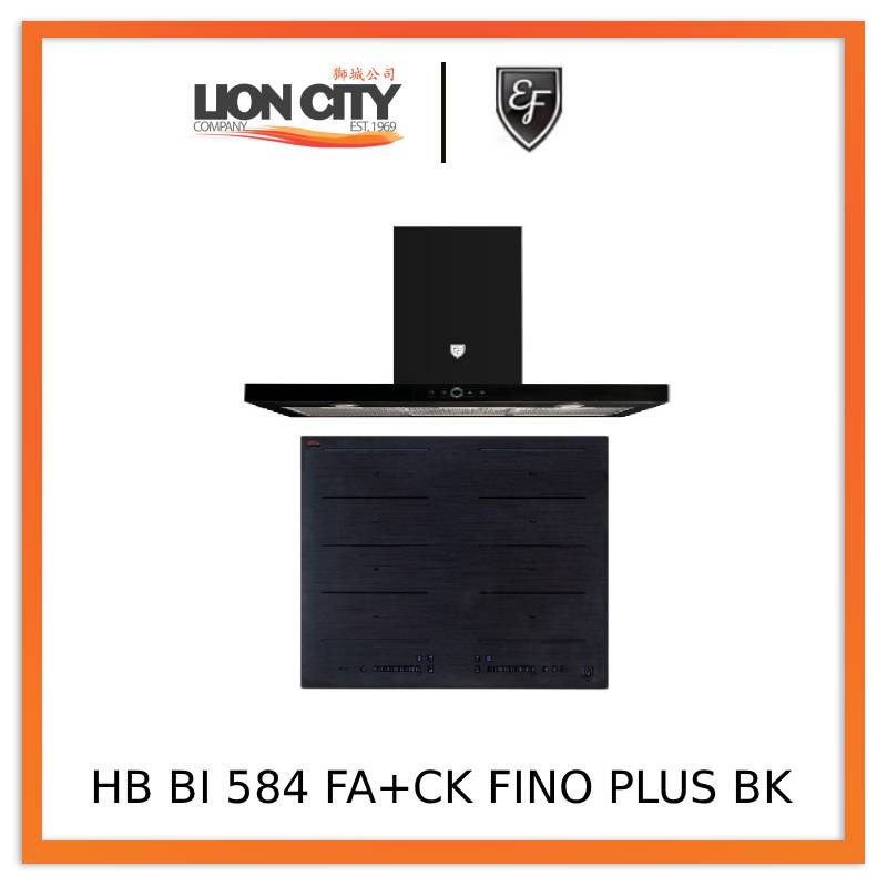 EF HB BI 584 FA Built-in Induction Hob 60CM HBBI584FA + EF 90cm Chimney Hood CK FINO PLUS BK