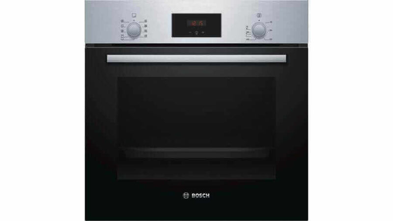 Bosch DHI623GSG 60 cm Built-In Stainless Steel Slimline Hood+PKF375CA2E Domino electric Induction hob 30 cm Black, surface mount with frame+HBF114BR0K 60cm Built-in Stainless Steel Oven