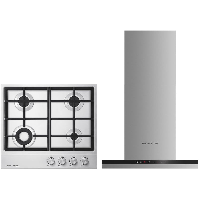 Fisher & Paykel 60cm Gas Hob and 60cm Hood Package