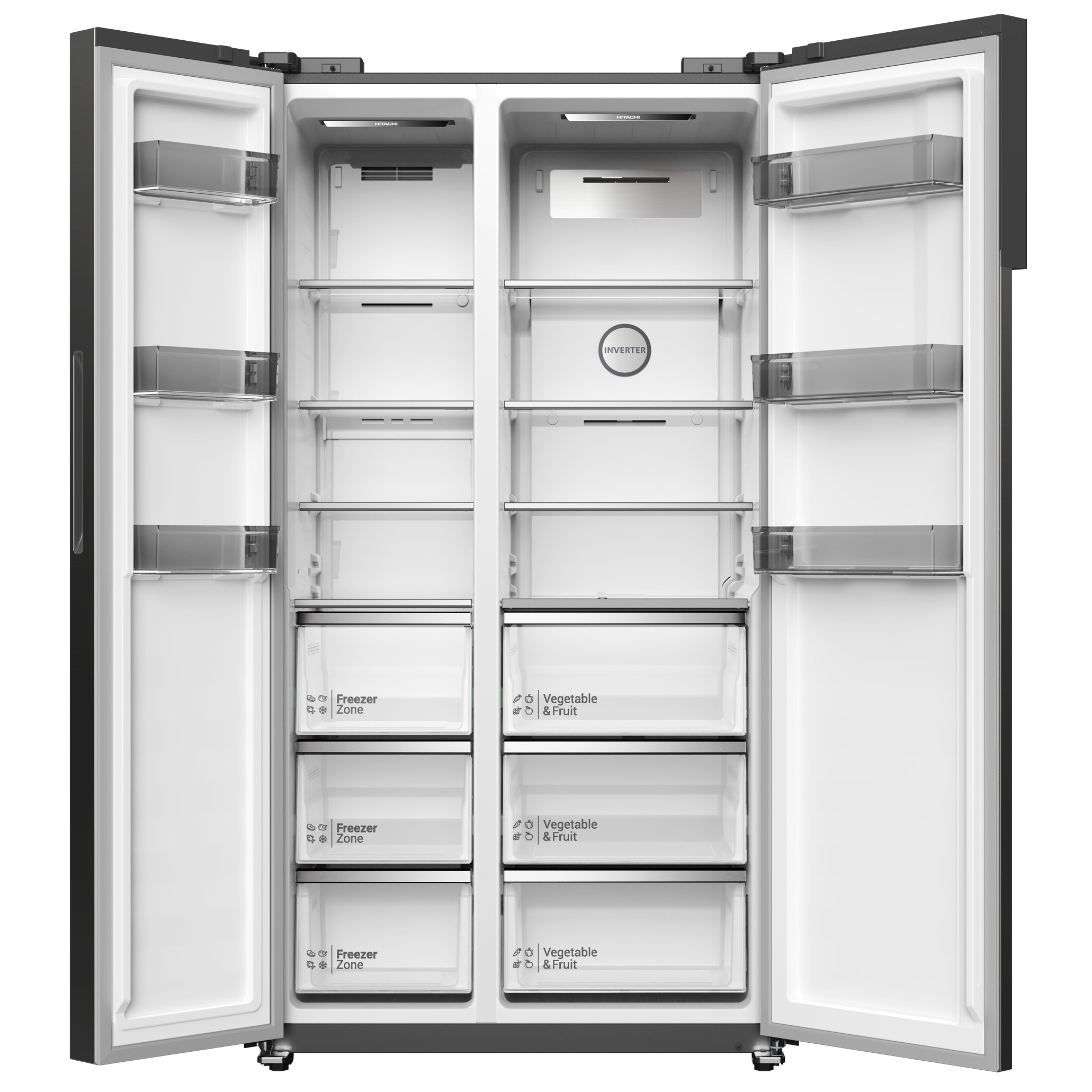 Hitachi HRSN9552DGBSG 525L Side-by-Side Fridge - Lion City Company