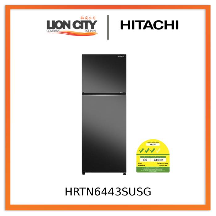 Hitachi HRTN6443SUSG 409L 2 Door Refrigerator