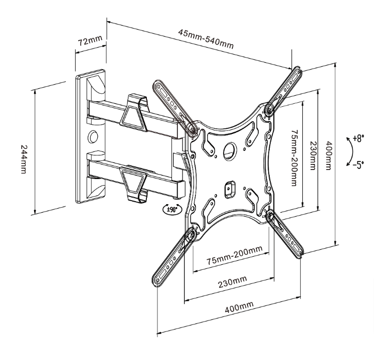 Titan SGB294 Swivel Mount Single Arm Bracket