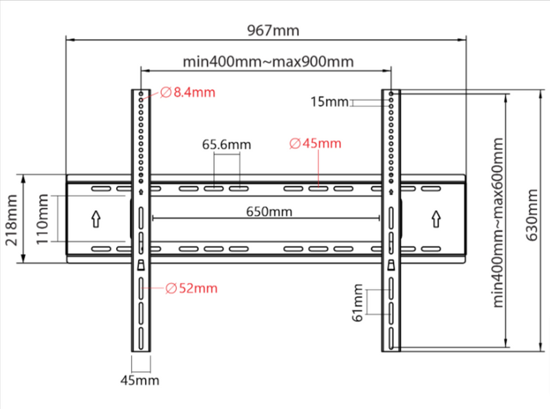 Titan SGB 802 Fixed Mount 60'' - 100''