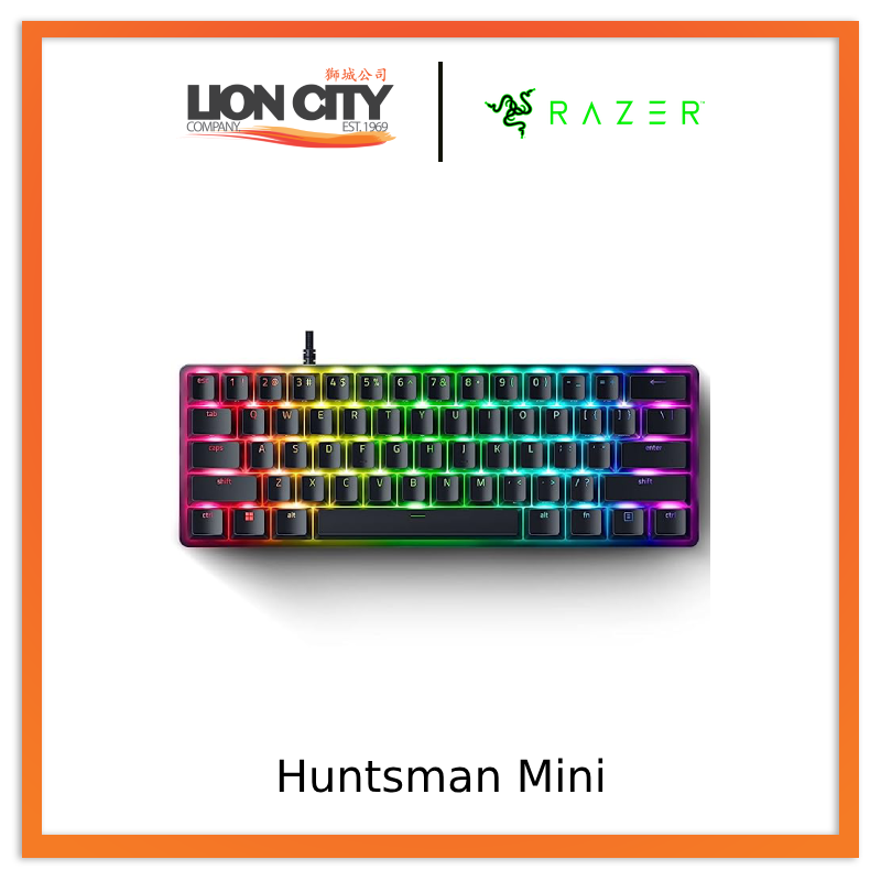 Razer Huntsman Mini - 60% Optical Gaming Keyboard (Clicky Purple Switc ...