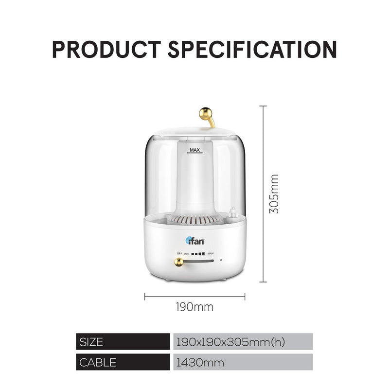 iFan 3L Ultrasonic Mist Humidifier IF3258
