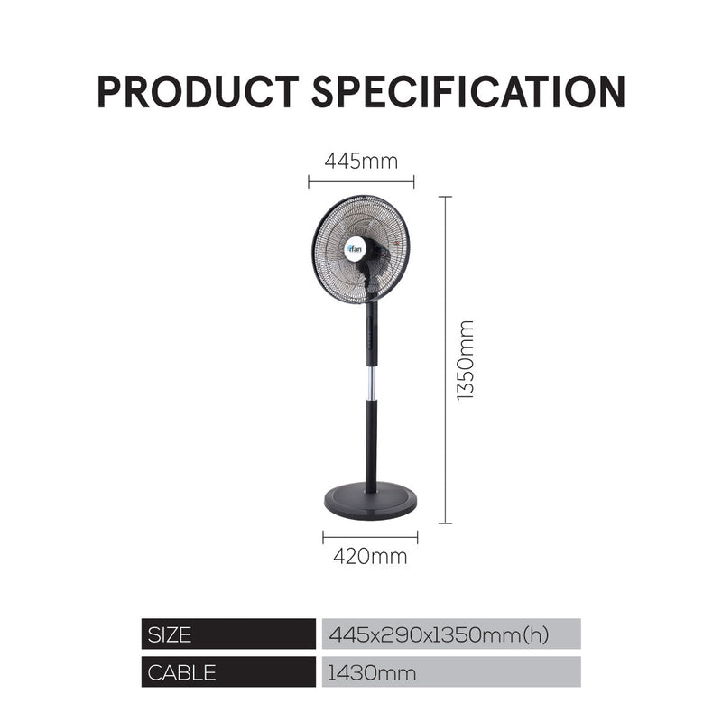iFan 16-inch DC Motor Stand Fan IF7466