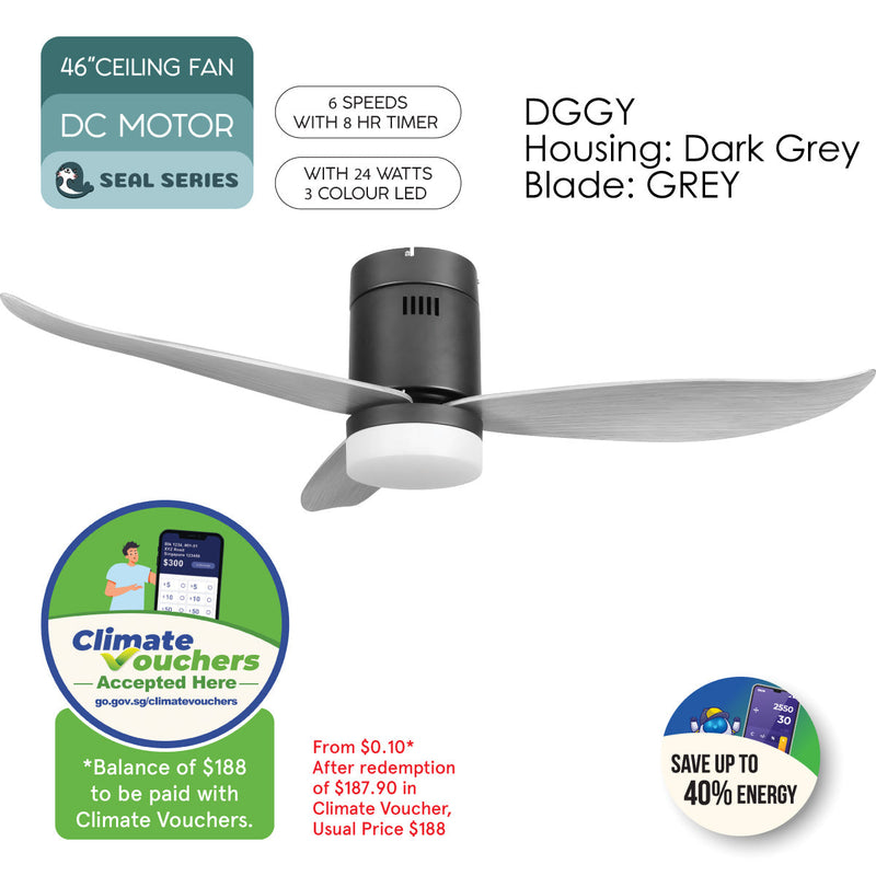 PowerPac iFan 117cm DC Motor Ceiling Fan IF8346DGGY