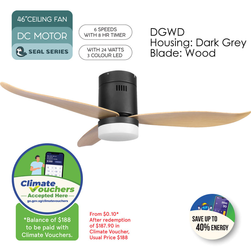PowerPac iFan DC Motor Ceiling Fan IF8346DGWD