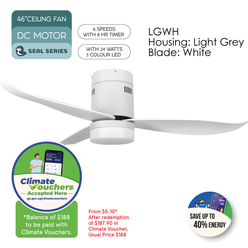 PowerPac iFan DC Motor Ceiling Fan IF8346LGWH